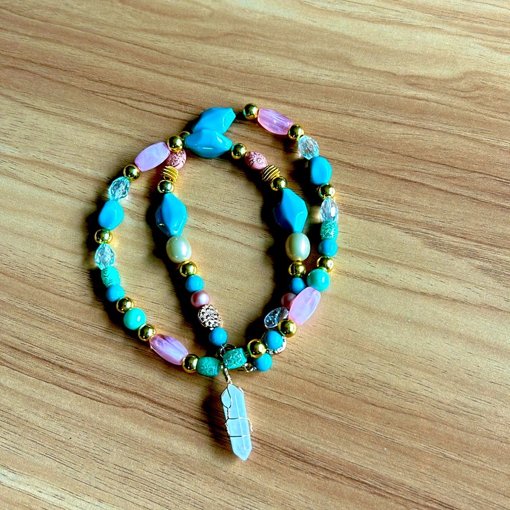 Handmade w beads from the luxury brand w pendant necklace